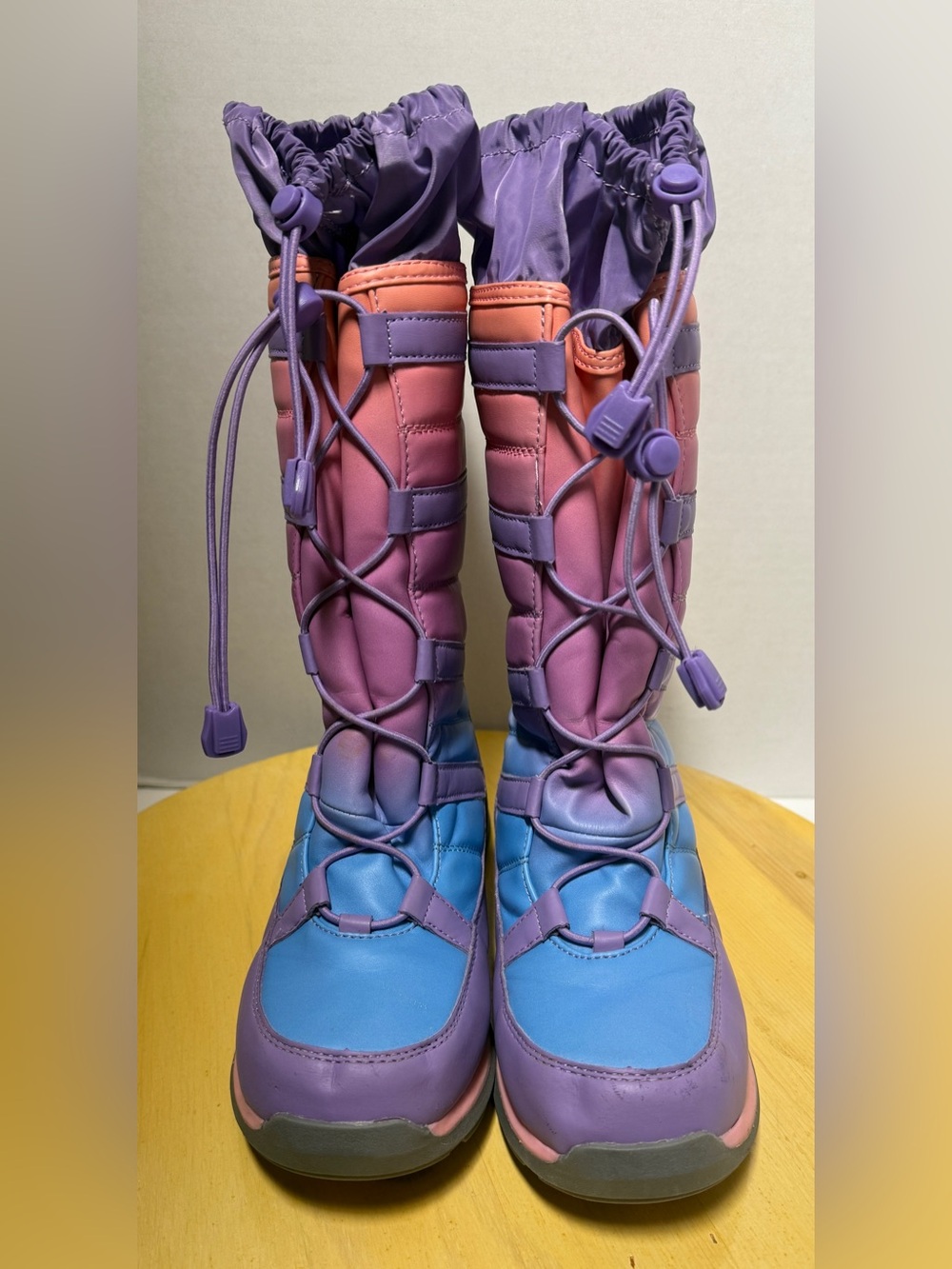 Lands’ End Youth Adolescent Snow Flurry Insulated Pastel Ombre Gradient Boots
